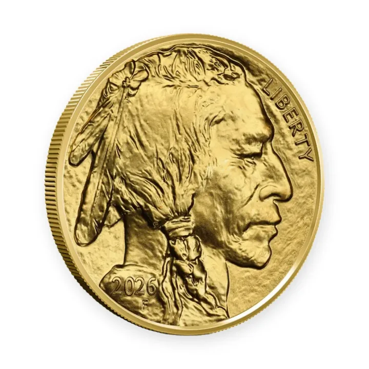 Američki zlatnik Gold Buffalo 50 dolara, 1 unca, avers sa likom Indijanca, finoća 999,9