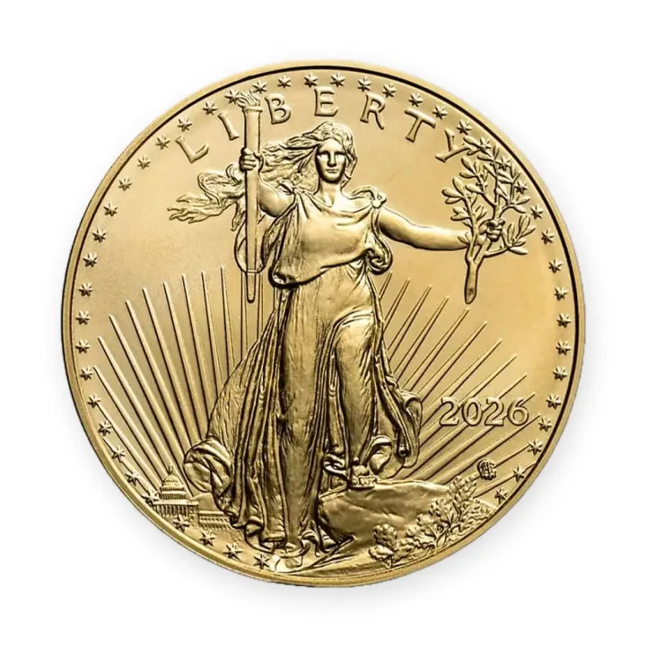 Američki zlatnik Gold Eagle 50 dolara, 1 unca, avers sa figurom Slobode, finoća 916,7